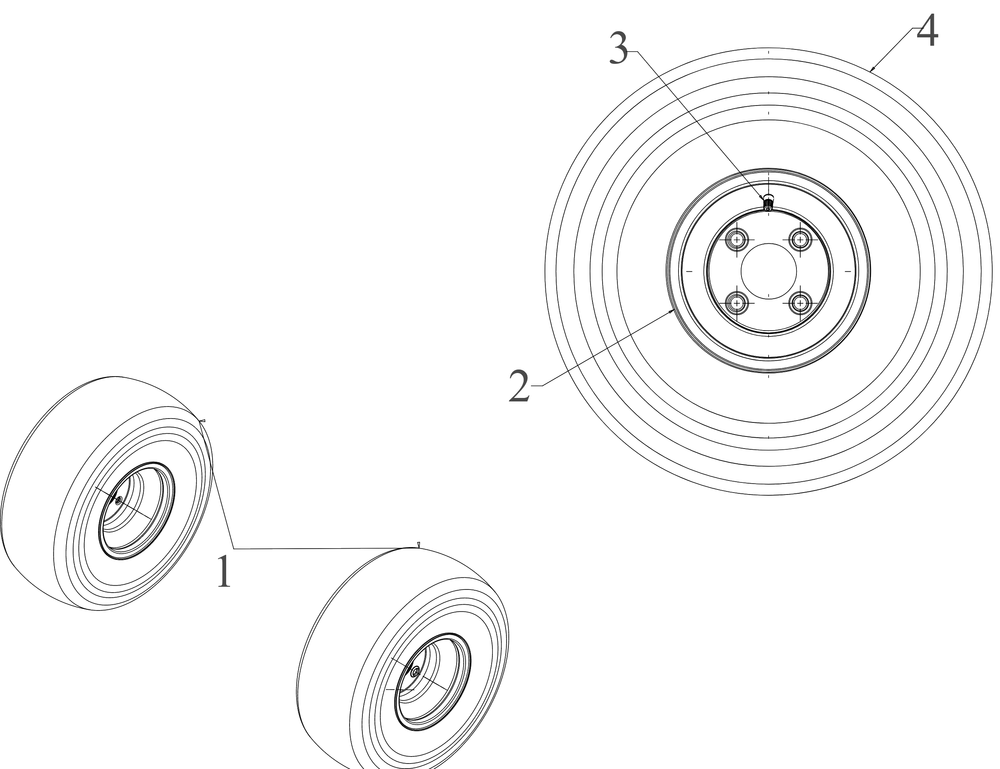Wheels-Rear Diagram and Parts List for ZT1-42KH (17CS010)(2019) Cub Cadet Lawn Tractor
